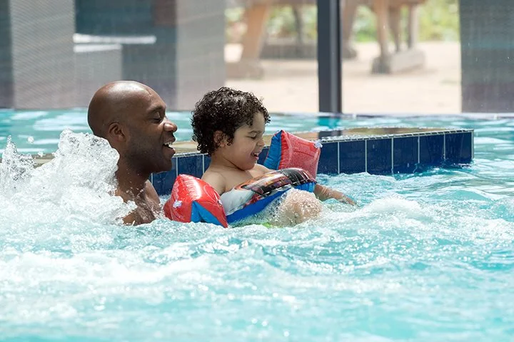 Indoor Pool Man and Child