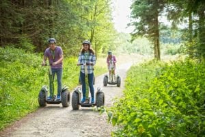 Haldon Forest With Family On Segways Having Fun