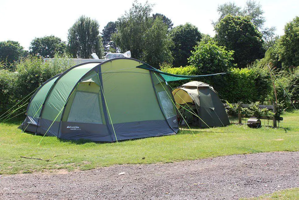 Large tent pitches at Cofton Holidays, Devon