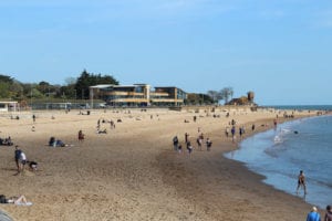 Exmouth Beach On Sunny Day With Sea And Sand