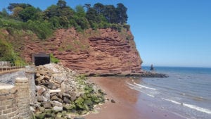 Holcombe Beach Sea And Rocks Near Trainline