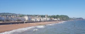 Teignmouth Town Beach Under a Blue Sky