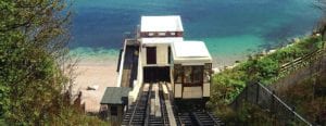 Oddicombe Cliff Railway Near Sea And Beach